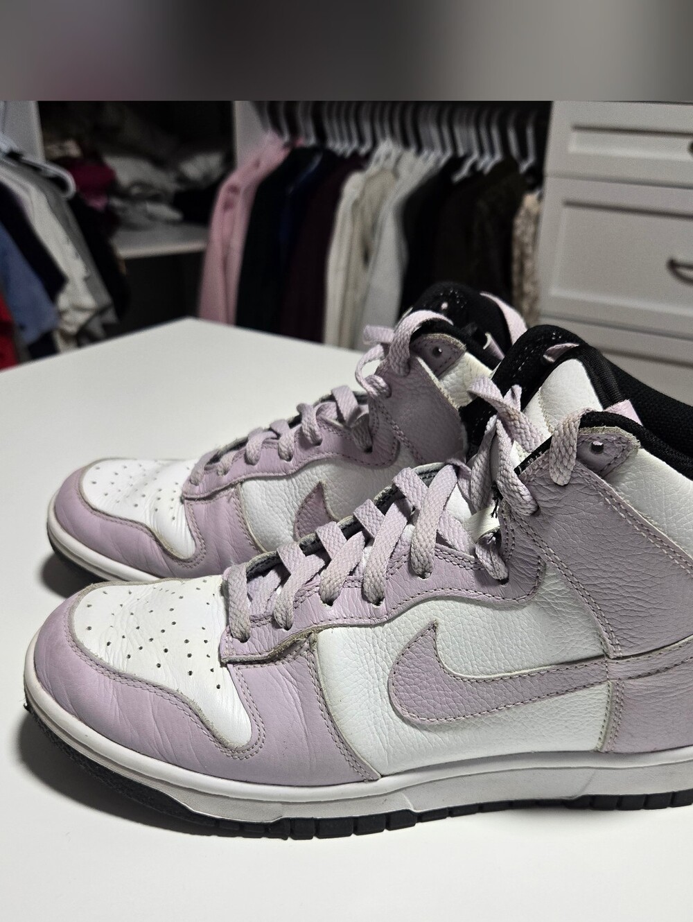Nike Dunks High-Top Sneakers - White & Lavender